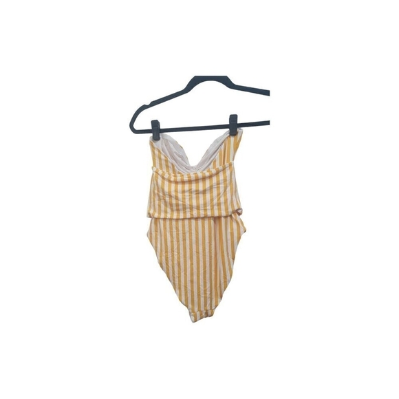 Onia Women's x WeWoreWhat Capri One Piece, Cabana Stripe Citrus, Size Small - Picture 6 of 9